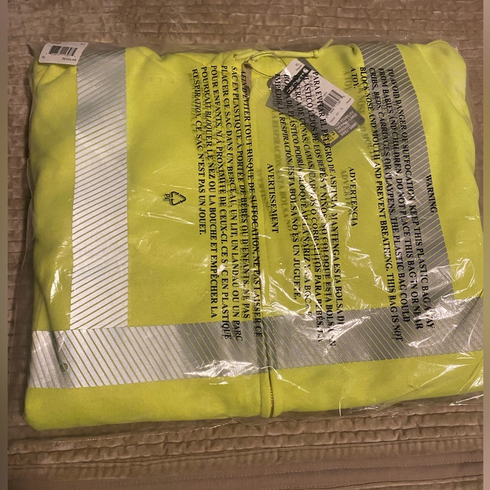 Carhartt Brite Lime Men's HiVis Thermal-Lined Full Zip Sweatshirt Size XL - Picture 2 of 5